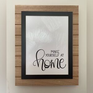 Black and Wood look Framed Home Decor Sign